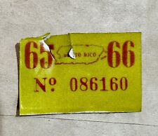 1965-1966 Puerto Rico License Plate Tab picture