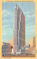D1170 R C A Bldg. in Rockefeller Center, New York City 1934 Teich Linen Postcard picture