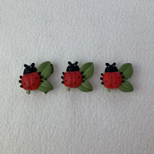 New Quacker Factory Ladybug Button Covers Lot 3 Vintage picture