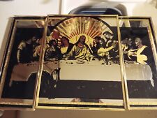 3- Piece Mirrored Black And Gold Flake 'Last Supper' Wall Decor picture