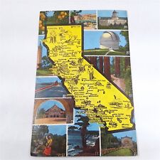 California State Map Vertical Multi-View Postcard Key on Back Posted 1946 picture