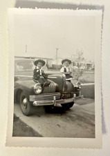 Photograph Antique Adorable Children Dressed as Cowboys on a Car picture