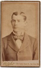 ANTIQUE CDV C. 1880s WRIGHT HANDSOME YOUNG MAN IN SUIT NAMED SAN JOSE CALIFORNIA picture