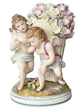 Antique Limoges Angel Cherub Cupid & Psyche Figurine Porcelain France 19 / 20 c picture