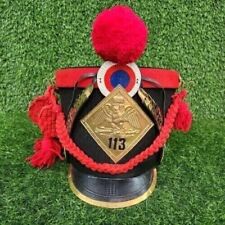 Nepoleonic 113 No Brass Plate With Red Pompom French Napoleonic Shako Helmet picture