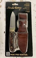 SCHRADE Uncle Henry MINI PRO HUNTER Drop Pt. Fixed Blade Leather Sheath PH2NCP picture