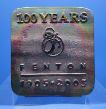 FENTON ART GLASS 100th ANNIVERSARY Glass Logo ADVERTISING Sign Paperweight 2005 picture