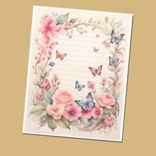 Many Butterflies - Lined Stationery Paper (25 Sheets)  8.5 x 11 Premium Paper picture