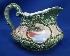 HAND-PAINTED SMALL NIPPON SCENIC HEAVY MORIAGE SMALL PITCHER picture