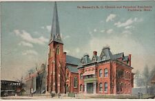 Fitchburg MA St Bernards Catholic Church Massachusetts Vintage Postcard 1908 picture