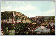 Glenwood Springs, CO - Hotel Colorado, Pool & Stone - Vintage Postcard picture