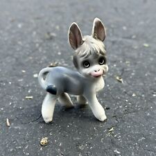 Vintage Miniature Cartoon Baby Donkey Burro Japan Grey Figurine  - 2.5