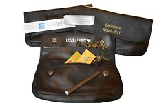Personalised Black Soft Leather Tobacco Pouch Fully Lined picture