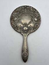 Vintage Silver Plate Victorian Style Vanity Set Hand Mirror Heavy picture