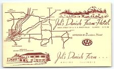1940s MOLINE ROCK FALLS IL JUL'S DANISH FARM-HOTEL SCANDINAVIAN POSTCARD P2096 picture