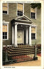 Doorway Lee Mansion Marblehead MA White Border Postcard 1924 picture
