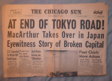 The Chicago Sun Newspaper-MacArthur-Tokyo-August 31, 1945-Original Pages 1 and 2 picture