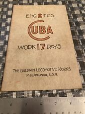 Baldwin Locomotive Works Cuba 6 Engines 17 Work Days 1925 picture