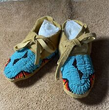 One Awesome Pair Of Beautiful Native American Lakota Sioux Beaded Baby Moccasins picture