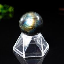 30-35mm Natural Black Labradorite Sphere Energy Crystal Ball Reiki Healing Gift picture