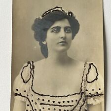 Antique Real Photograph Postcard RPPC Beautiful Actress Young Woman Glitter picture