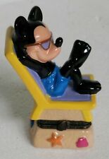 NWOT DISNEY Mickey Mouse Relaxing On The Beach  Chair Porcelain Hinged Trink Box picture