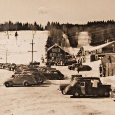 1940s RPPC Big Bromley Mountain Ski Resort Lift Manchester Vermont Postcard 1 picture