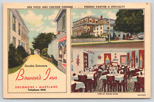 Solomons MD Maryland - Bowen's Inn Hotel Restaurant - Linen Postcard - 1941 picture