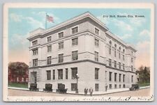 City Hall Building Kansas City KS WB Postcard Vtg Posted 1926 picture