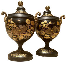 Pair English Regency Chestnut Urns Georgian Early 1800s picture