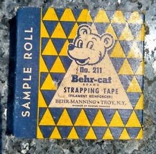 Rare Hard To Find Vintage 50's Behr Manning Behr-Cat Strapping Tape Sample Roll  picture