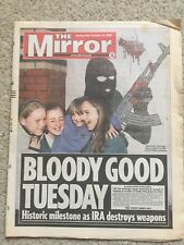 The Daily Mirror Newspaper 24th October 2001 IRA destroy weapons Peace picture
