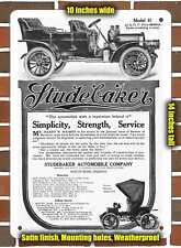 Metal Sign - 1907 Studebaker Model H & Electric Stanhope- 10x14 inches picture