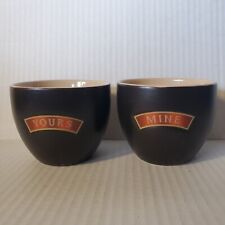 Baileys Irish Cream Coffee Espresso Cup Ceramic Brown Beige Yours & Mine 6oz 2pc picture