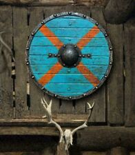 Viking Shield Medieval Authentic Rollo Battle wornShield Vintage Handmade Gift picture