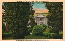 Charlottesville, VA, Ash Lawn, Home of James Monroe, Linen Vintage Postcard b531 picture