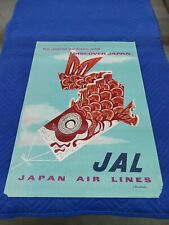Vintage Original Japan Airlines Advertising Poster picture