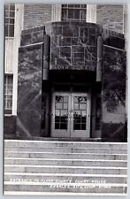 Charles City Iowa~Floyd County Courthouse Entrance~1940s RPPC picture
