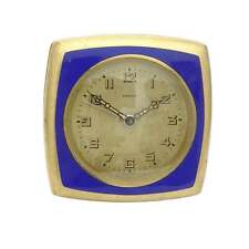 c1930 Kienzle Germany Alarm Clock Gold Dore Bronze with Blue Enamel picture