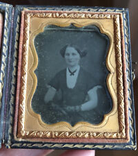Antique 1/9th Plate Ambrotype Photo Cased Civil War Fabulous Lady picture