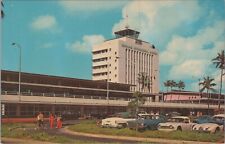 1960s Postcard Hawaii HI Honolulu International Airport Tower Cars UNP 5565.4 picture