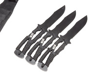 SOG Three Piece Black Fixed Blade Paracord Handle Throwing Knives Set picture
