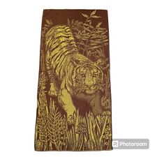 Vintage MCM Terry Treasure Yellow & Brown Tiger Towel 53” X 26” picture