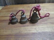 Vintage Etched Brass Bells of Sarna India - Set of Three (3) picture