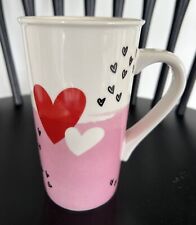 2019 Starbucks White /Pink/ Red Hearts Ceramic 16oz Coffee Mug EUC picture
