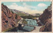 Junction of Loveland & Fort Collins Rd Estes Park Colorado CO 1934 Postcard D15 picture