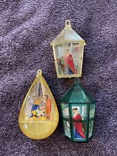 Vintage 1950s/60s *Jewelbrite* Diorama Christmas Ornaments Nativity And Lanterns picture