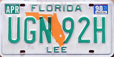 1980's 1990's Florida MAP GRAPHIC License Plate (RANDOM PLATE #) picture