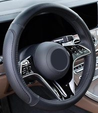 Microfiber Leather Steering Wheel Cover – Black. Heat Resistant Anti-Slip Car Wh picture