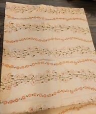 Vtg Lady Pepperell FULL Flat Sheet 1 Pillowcase No Iron Percale Peach Org Flower picture